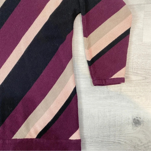 TanJay Wide Striped Metallic Purple 3/4 Sleeve Sweater Size M - Picture 10 of 12